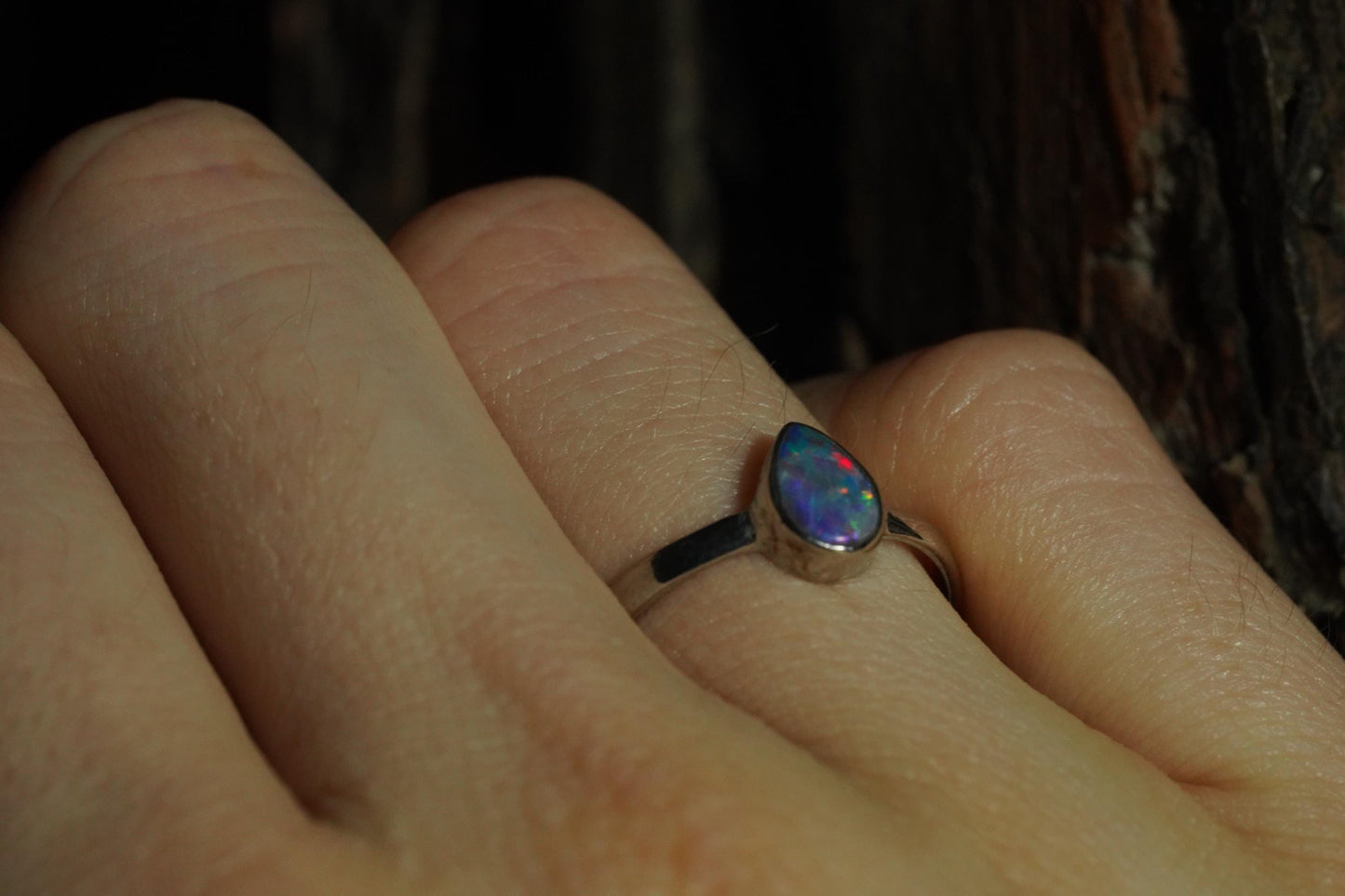 Australian Opal Ring | Sterling Silver | Size 6