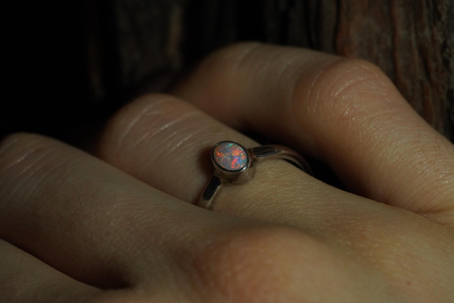 Australian Opal Ring | Sterling Silver | Size 6