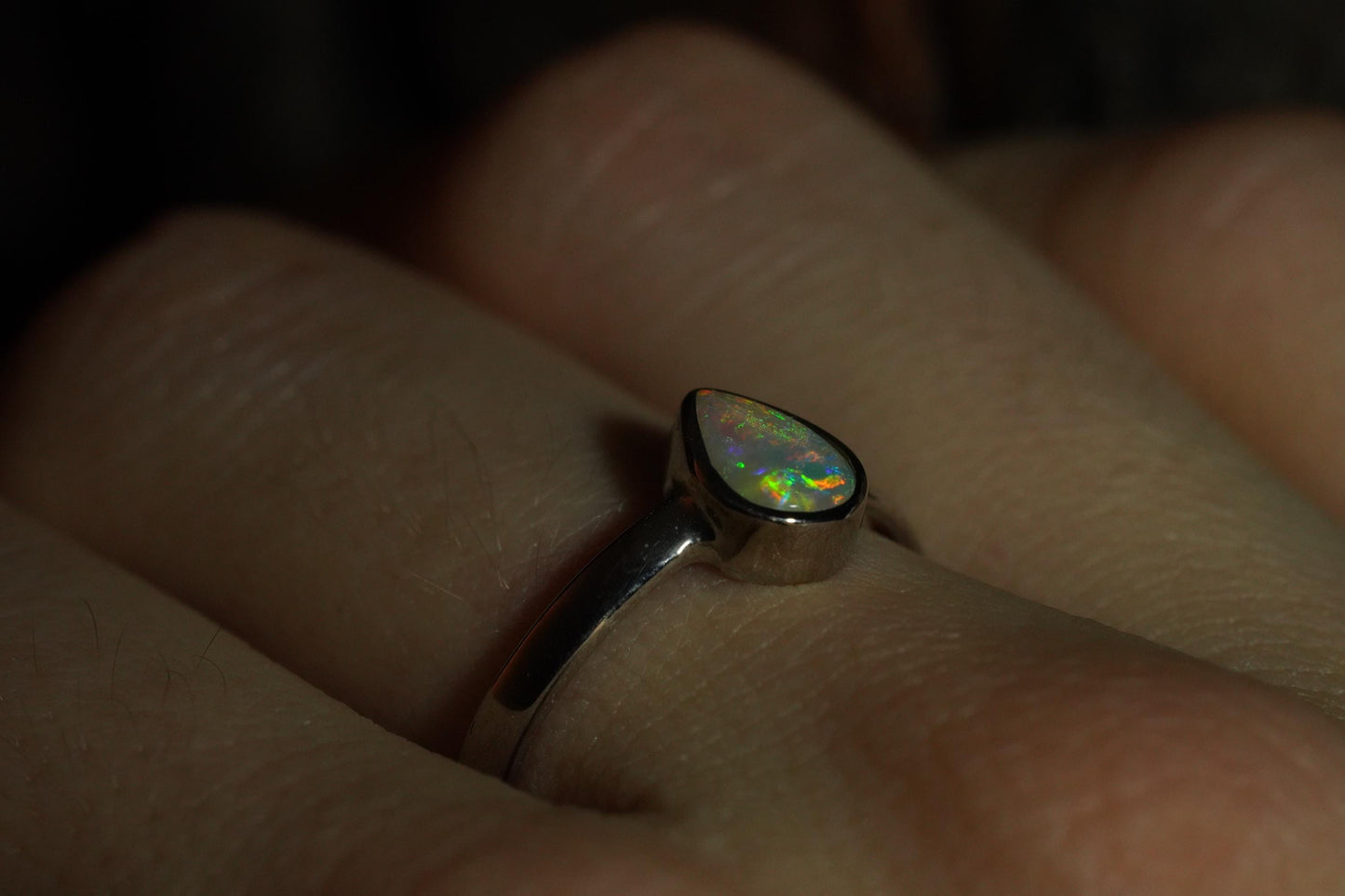 Australian Opal Ring | Sterling Silver | Size 7