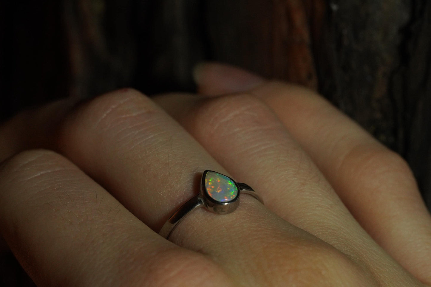 Australian Opal Ring | Sterling Silver | Size 7
