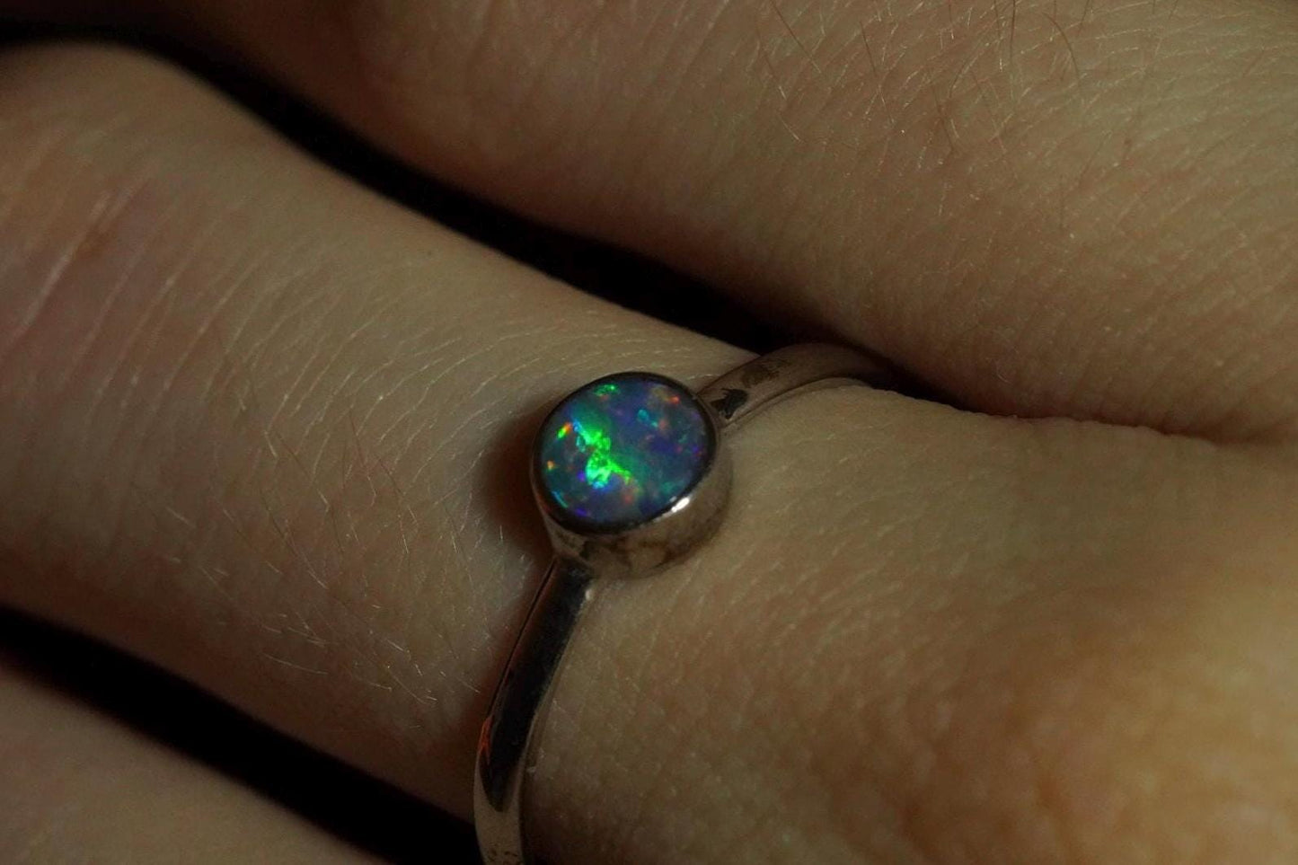 Australian Opal Ring | Sterling Silver | Size 7