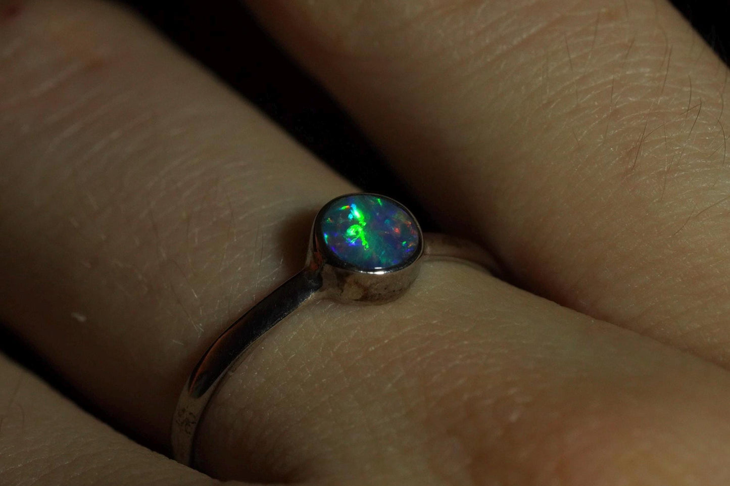 Australian Opal Ring | Sterling Silver | Size 7