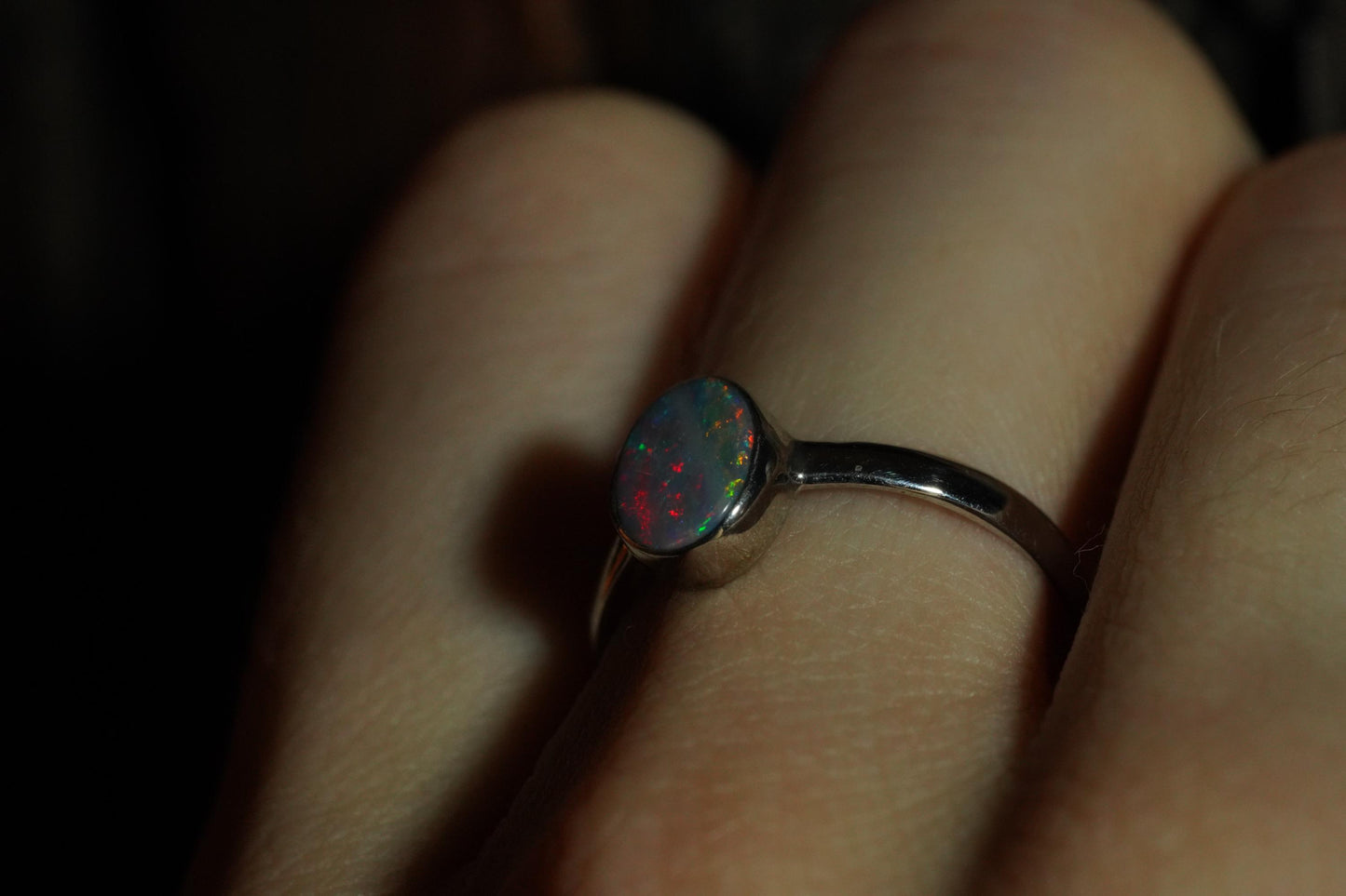 Australian Opal Ring | Sterling Silver | Size 7