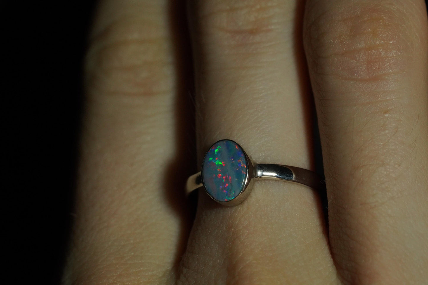 Australian Opal Ring | Sterling Silver | Size 7