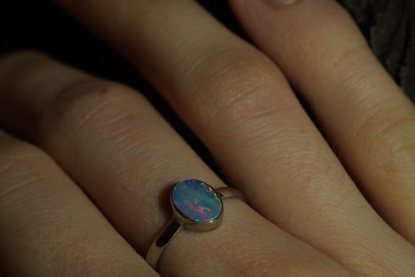 Australian Opal Ring | Sterling Silver | Size 7