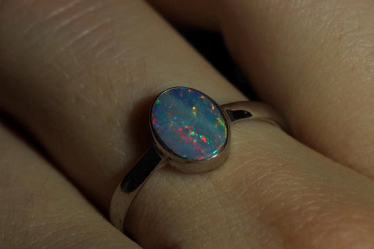 Australian Opal Ring | Sterling Silver | Size 7