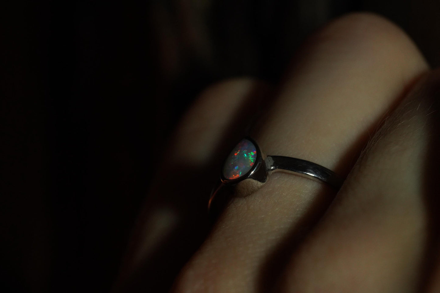 Australian Opal Ring | Sterling Silver | Size 7