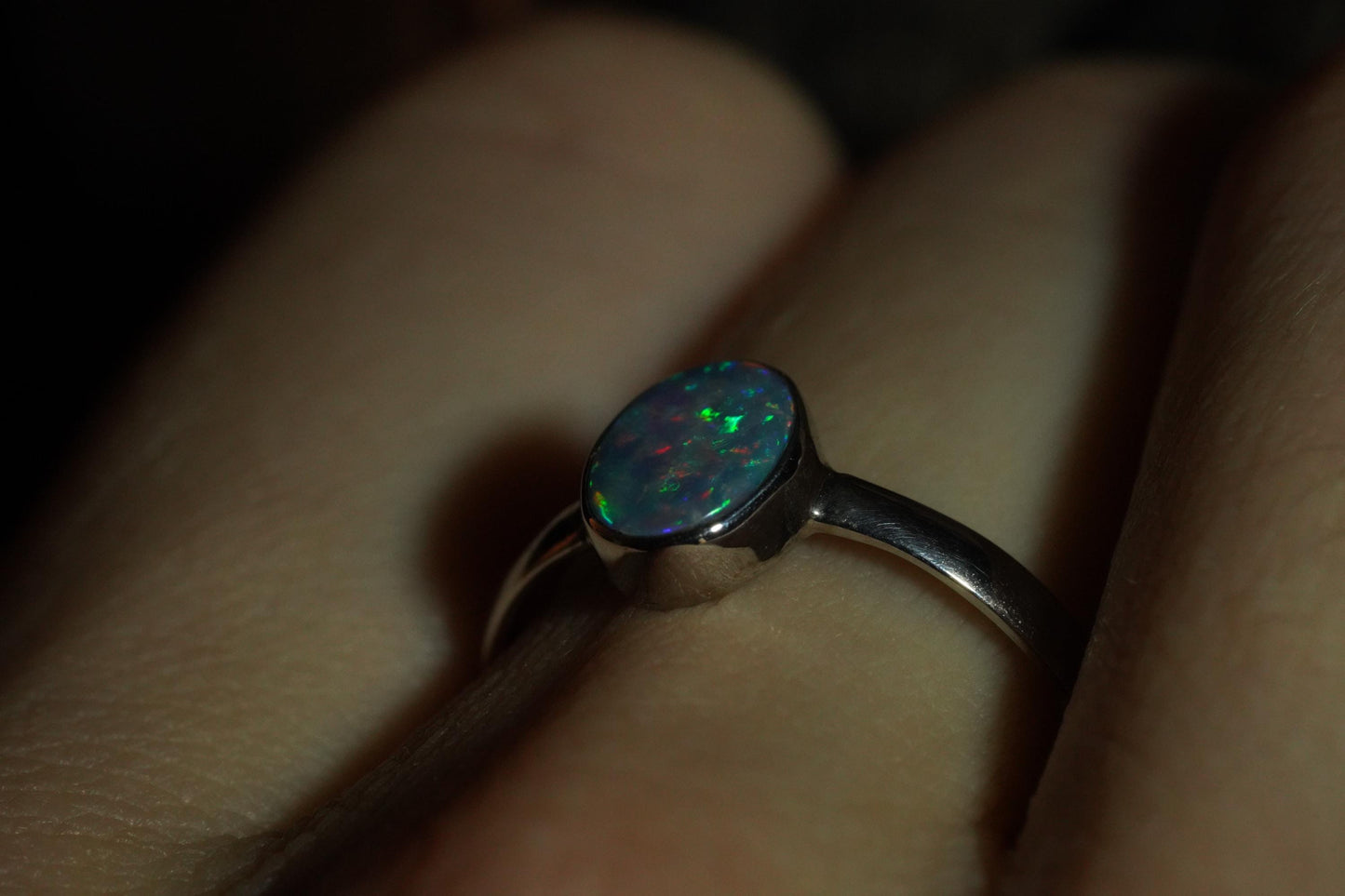 Australian Opal Ring | Sterling Silver | Size 7