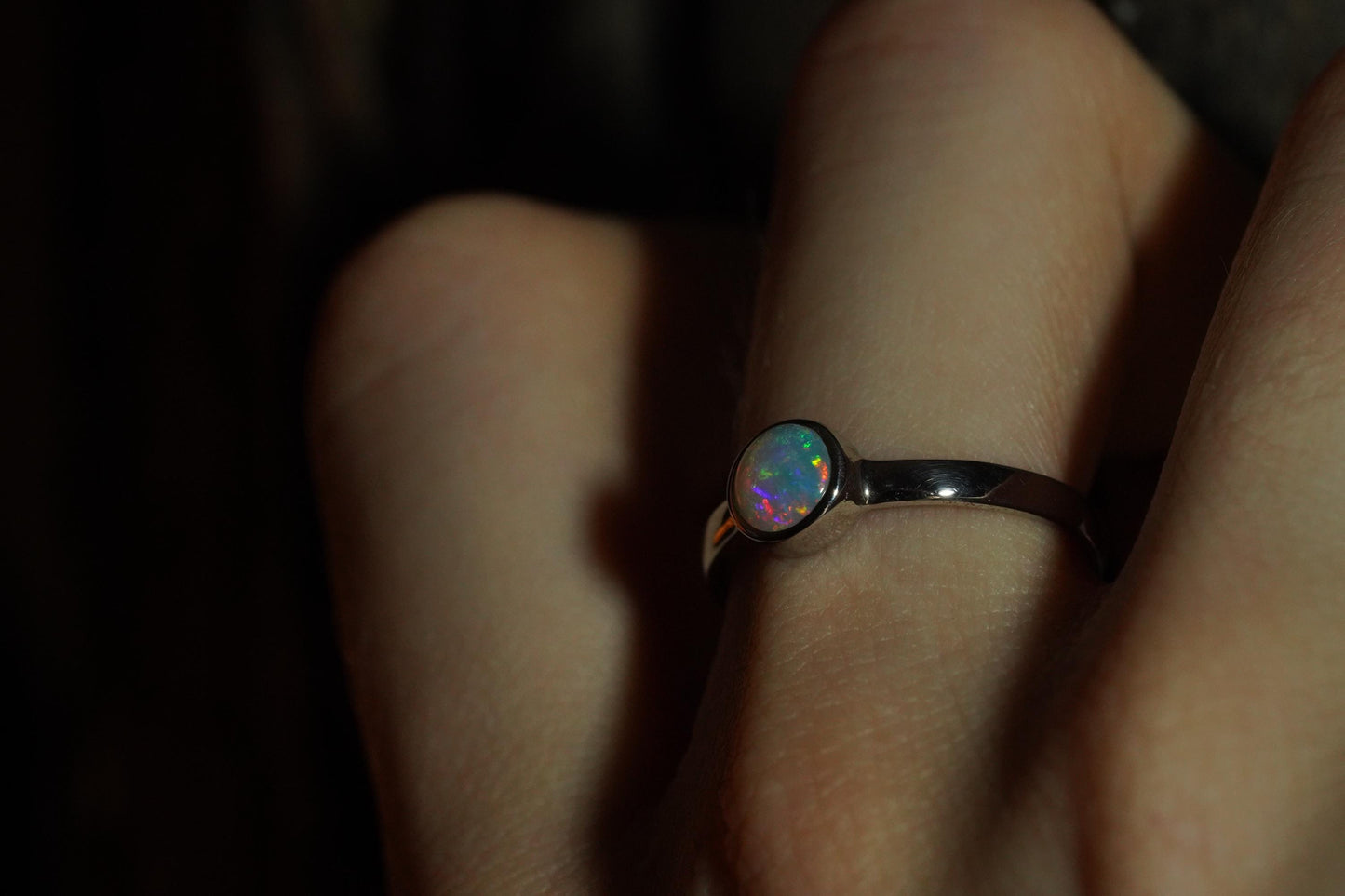 Australian Opal Ring | Sterling Silver | Size 7