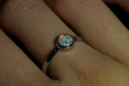 Australian Opal Ring | Sterling Silver | Size 7