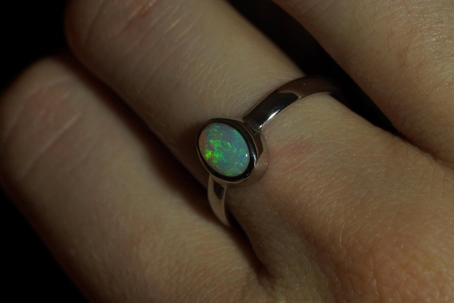 Australian Opal Ring | Sterling Silver | Size 7