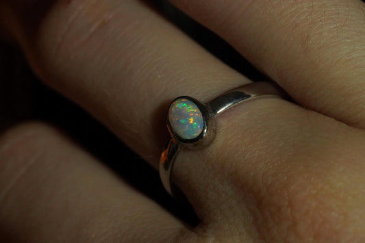 Australian Opal Ring | Sterling Silver | Size 7