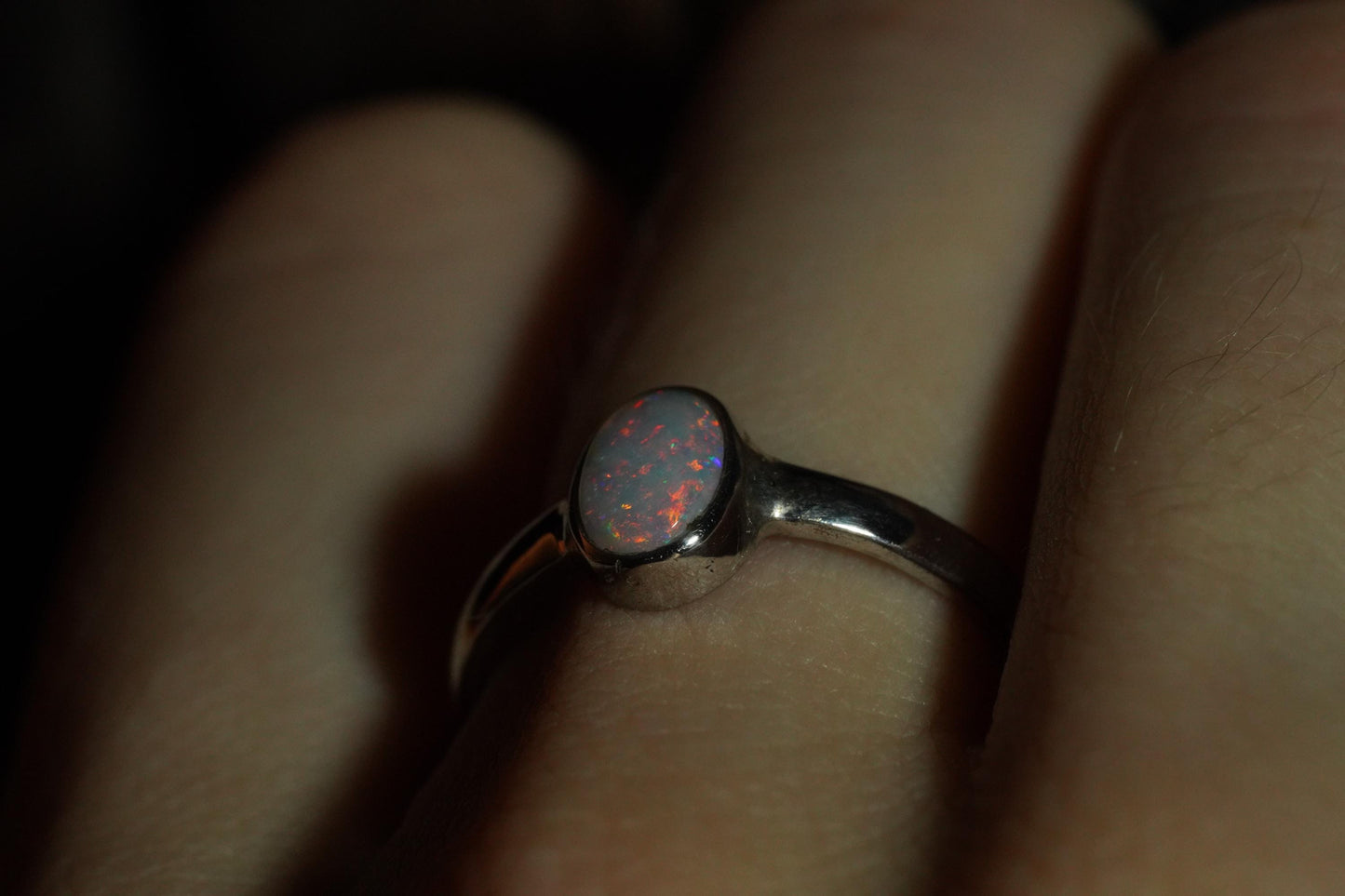 Australian Opal Ring | Sterling Silver | Size 7