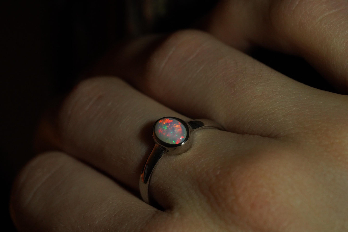 Australian Opal Ring | Sterling Silver | Size 7