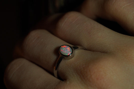 Australian Opal Ring | Sterling Silver | Size 7