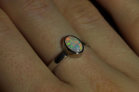 Australian Opal Ring | Sterling Silver | Size 7