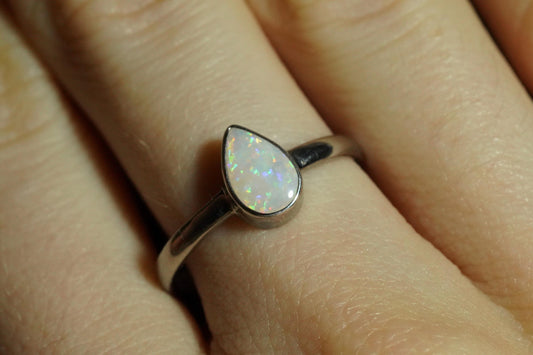 Australian Opal Ring | Sterling Silver | Size 7