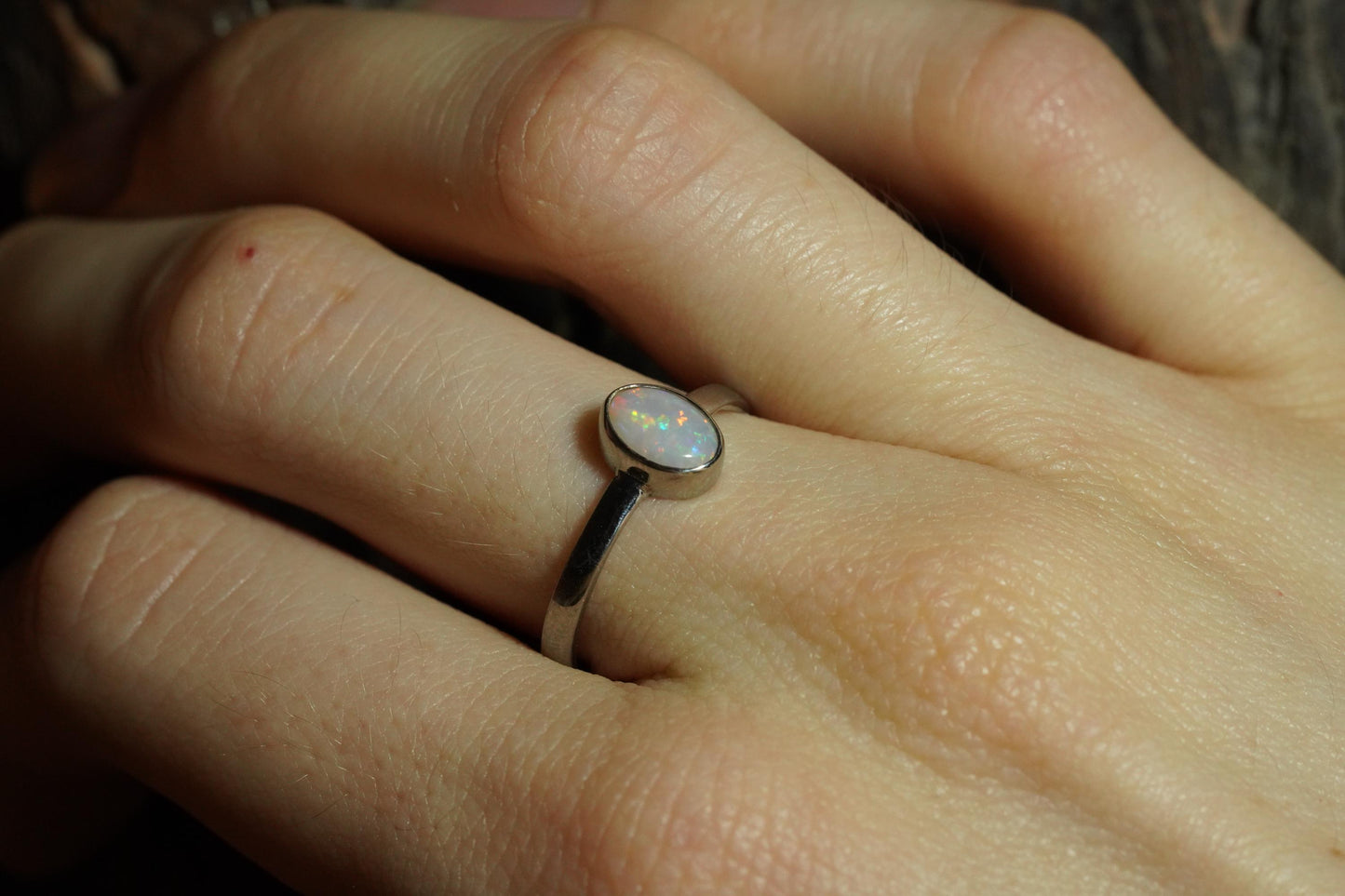 Australian Opal Ring | Sterling Silver | Size 7