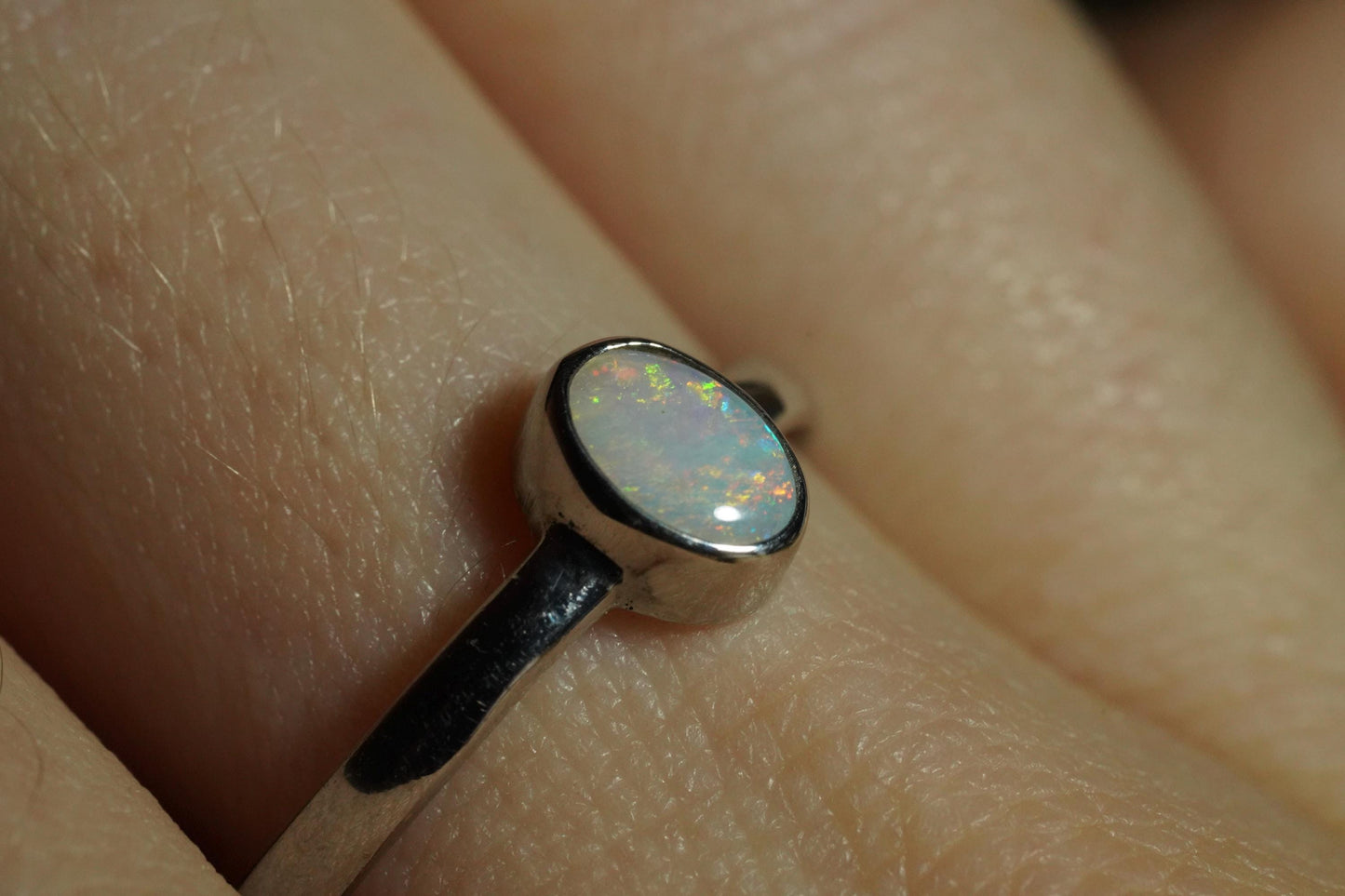 Australian Opal Ring | Sterling Silver | Size 7