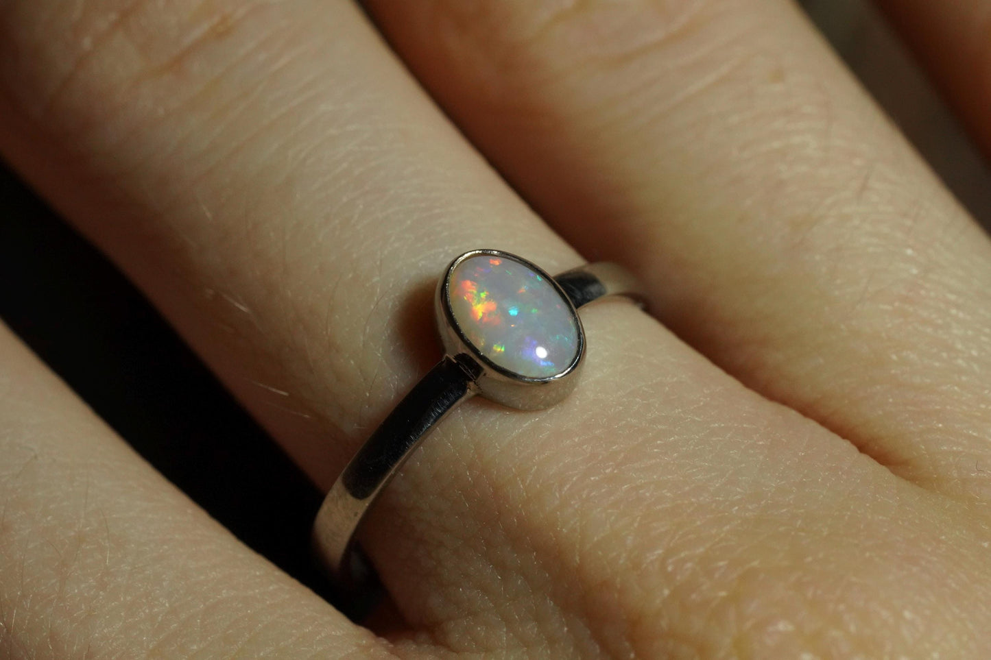 Australian Opal Ring | Sterling Silver | Size 7