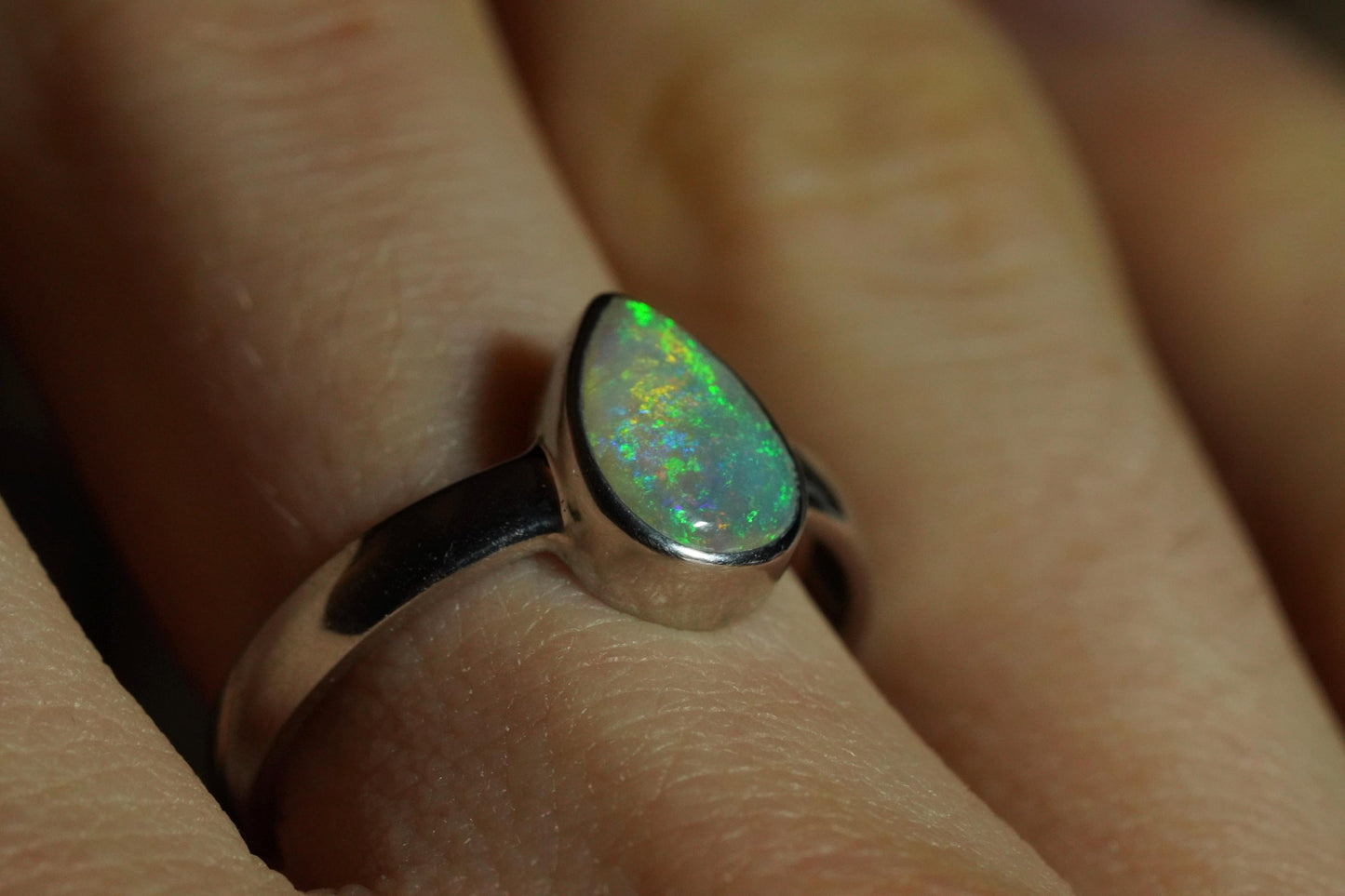 Australian Opal Ring | Sterling Silver | Size 7