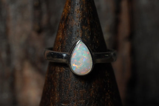 Australian Opal Ring | Sterling Silver | Size 6