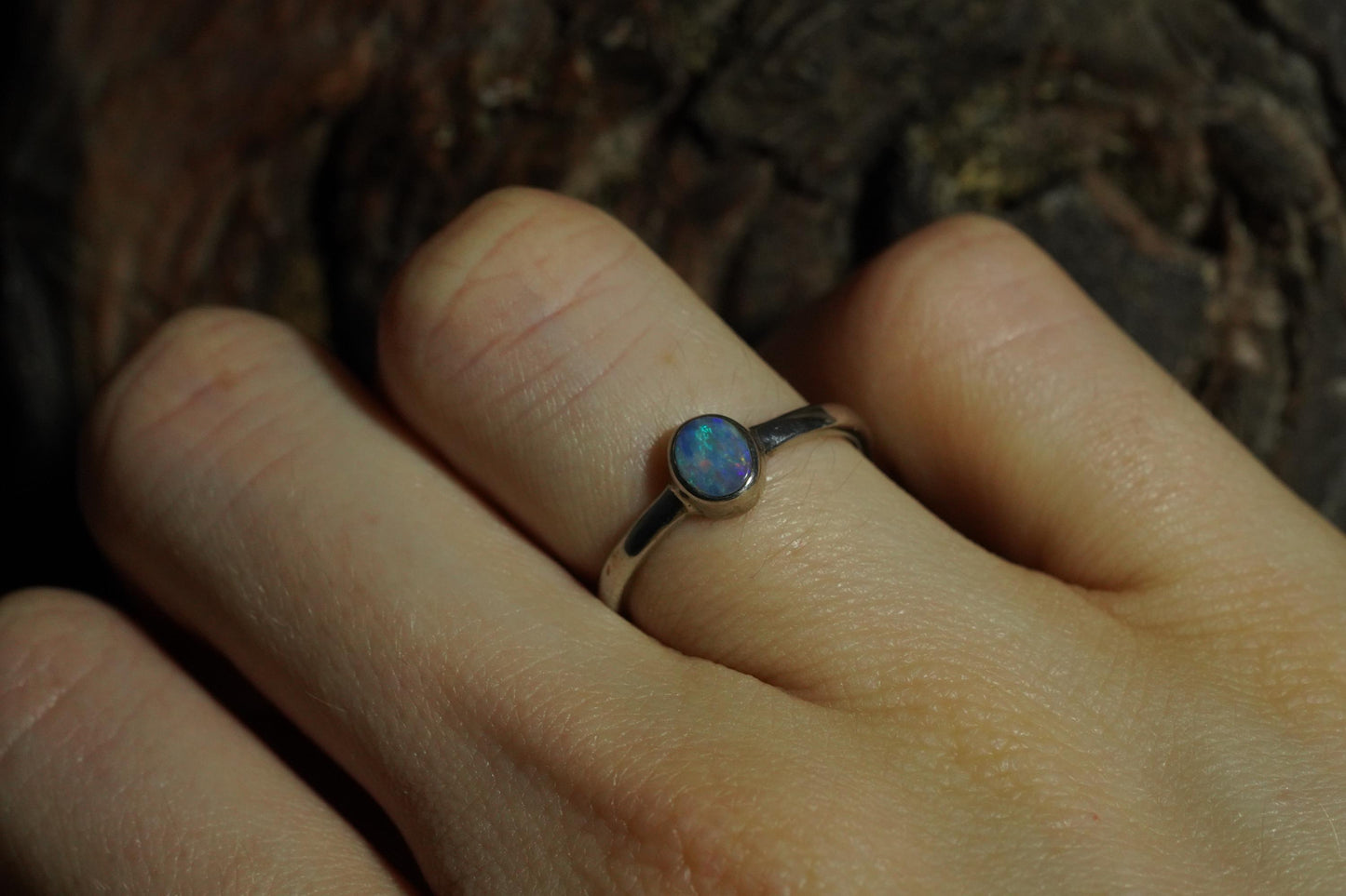 Australian Opal Ring | Sterling Silver | Size 5