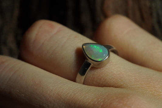 Australian Opal Ring | Sterling Silver | Size 5