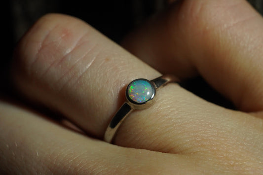Australian Opal Ring | Sterling Silver | Size 5