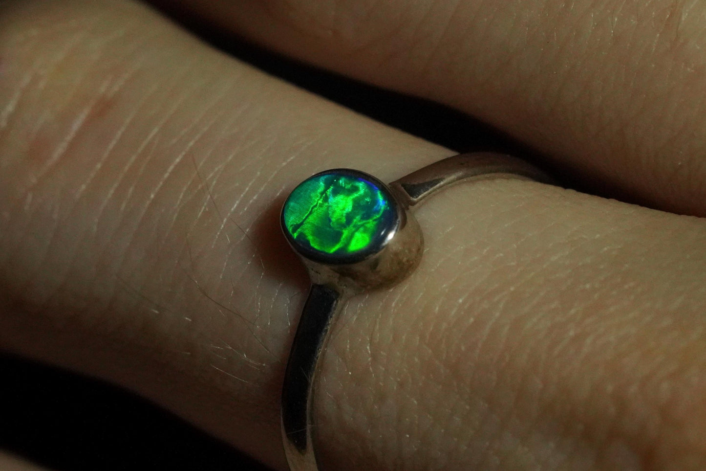 Australian Opal Ring | Sterling Silver | Size 6