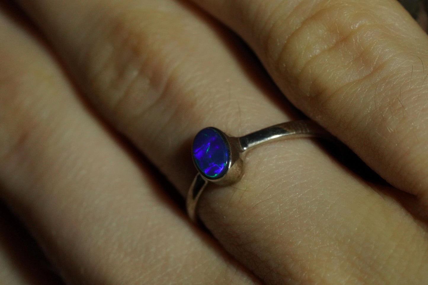 Australian Opal Ring | Sterling Silver | Size 6
