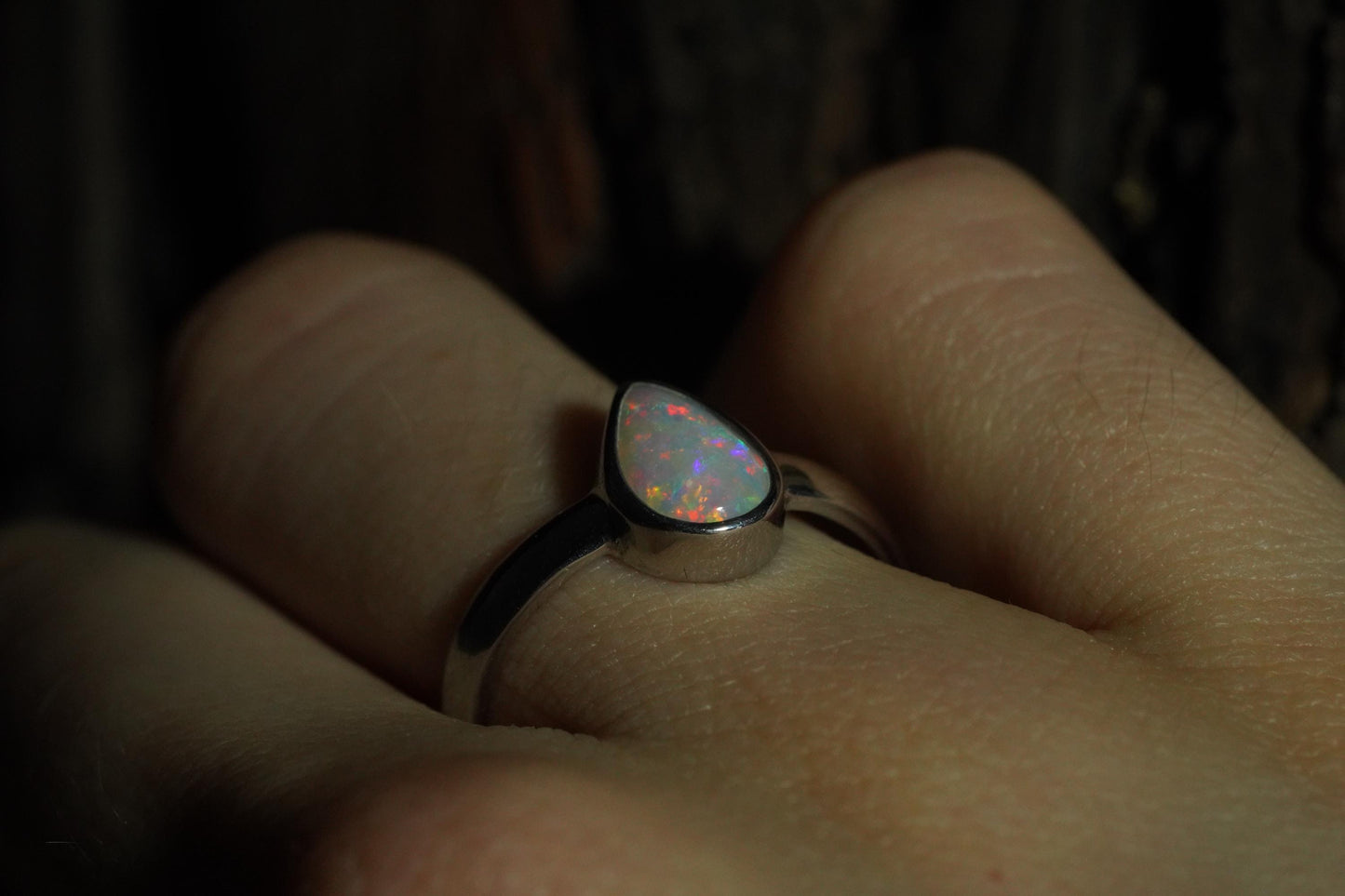 Australian Opal Ring | Sterling Silver | Size 6