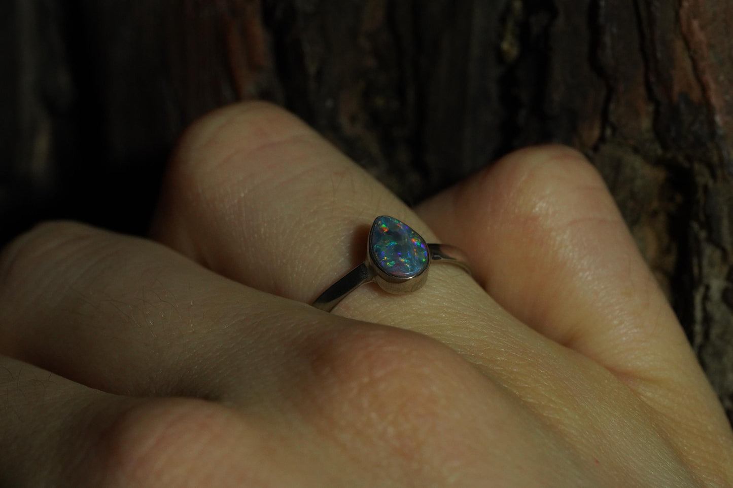 Australian Opal Ring | Sterling Silver | Size 6