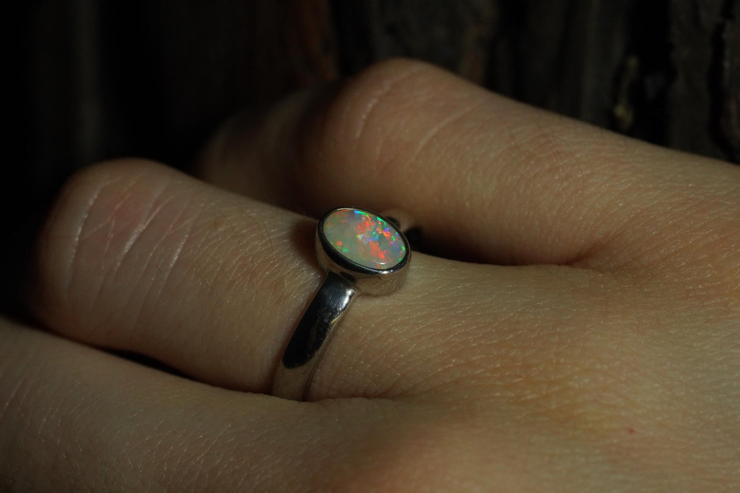 Australian Opal Ring | Sterling Silver | Size 6