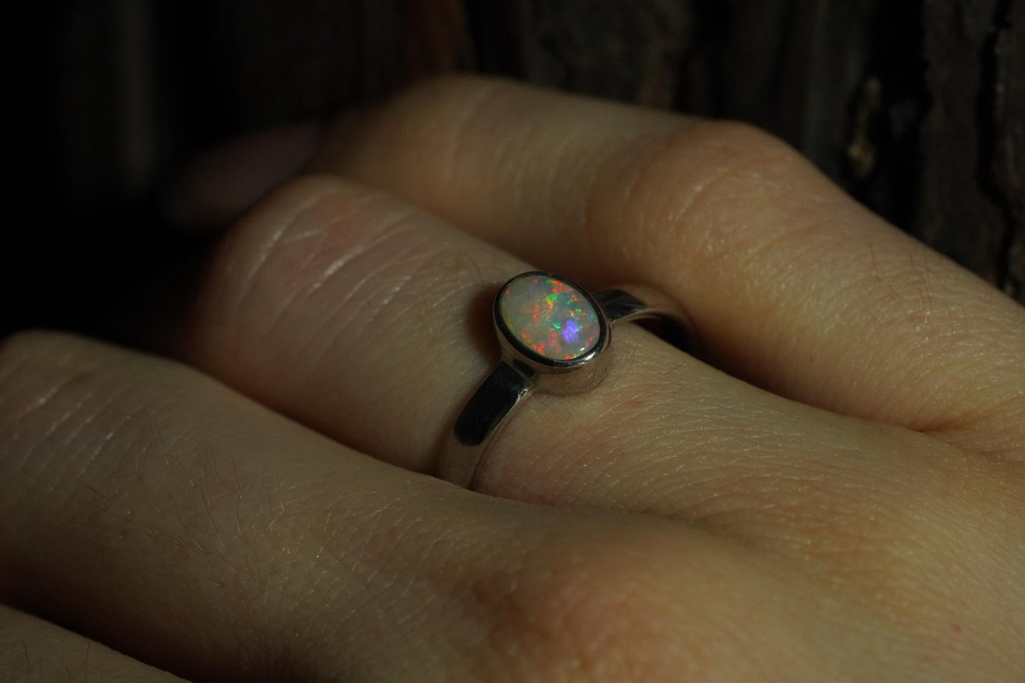 Australian Opal Ring | Sterling Silver | Size 6
