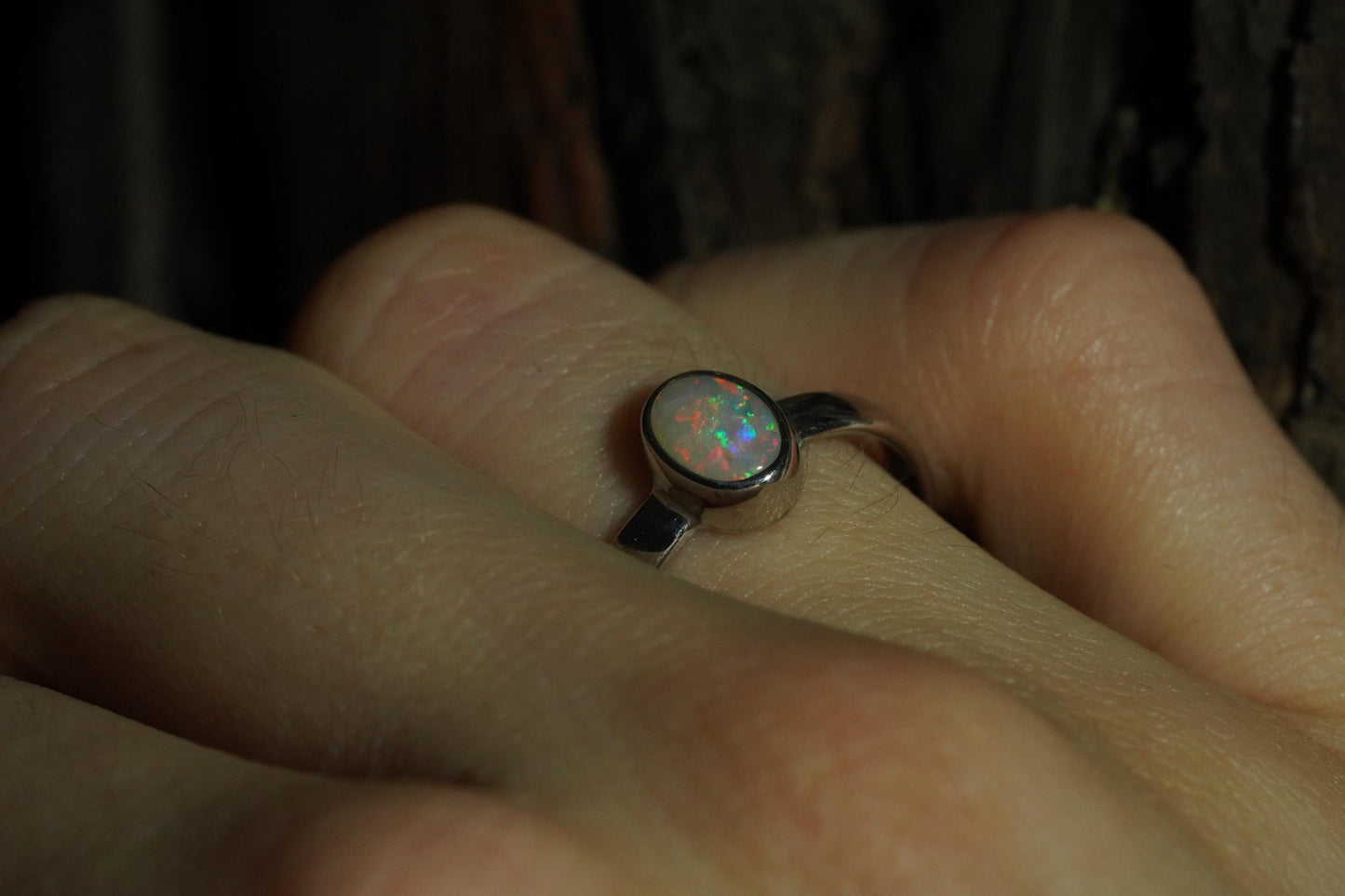 Australian Opal Ring | Sterling Silver | Size 6