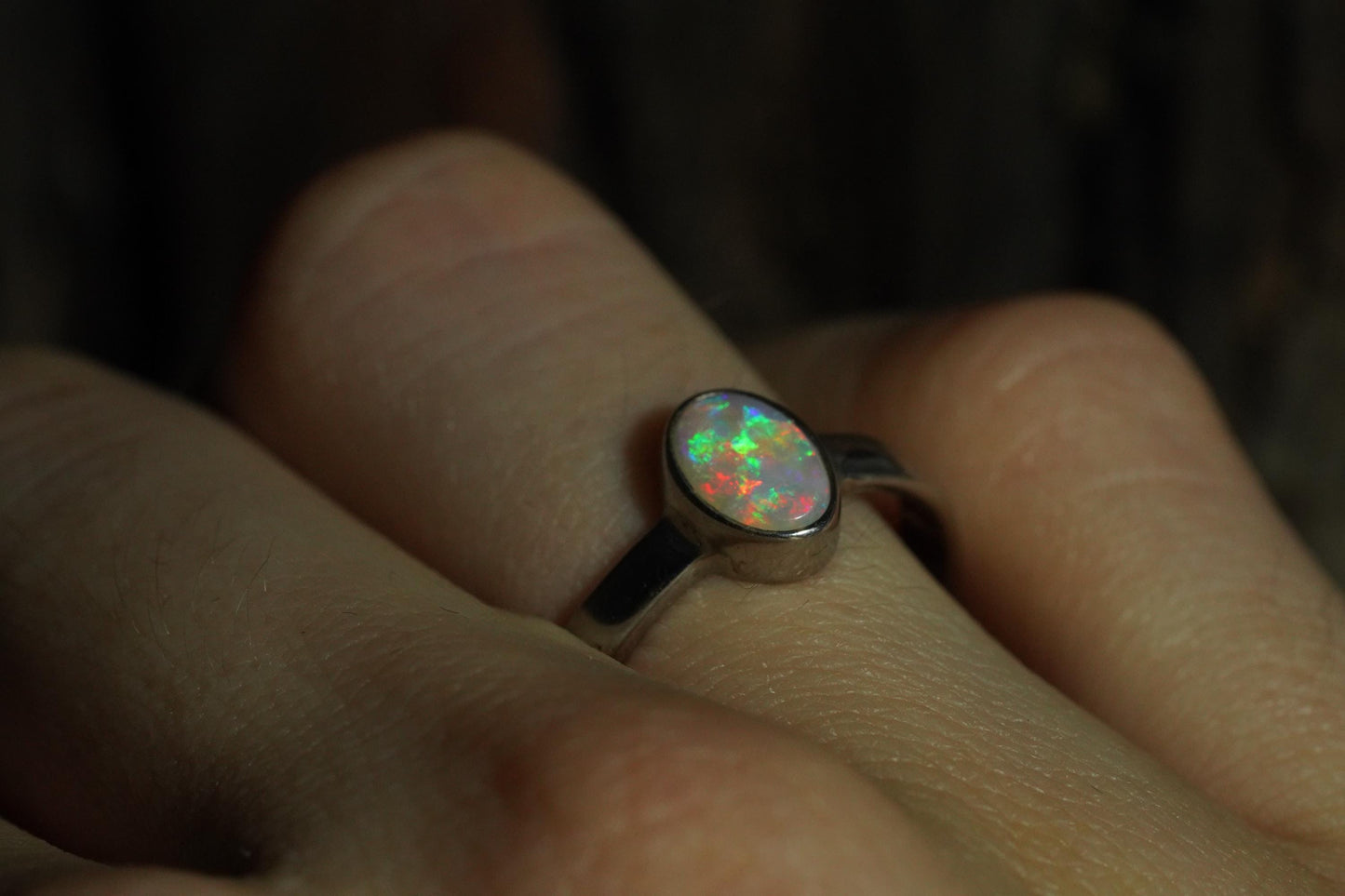 Australian Opal Ring | Sterling Silver | Size 6