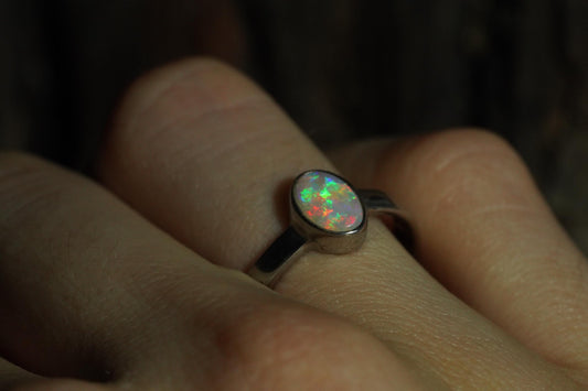 Australian Opal Ring | Sterling Silver | Size 6