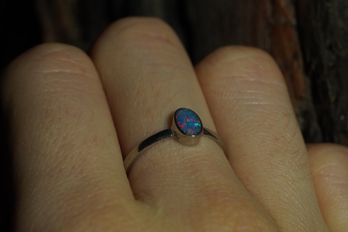 Australian Opal Ring | Sterling Silver | Size 6