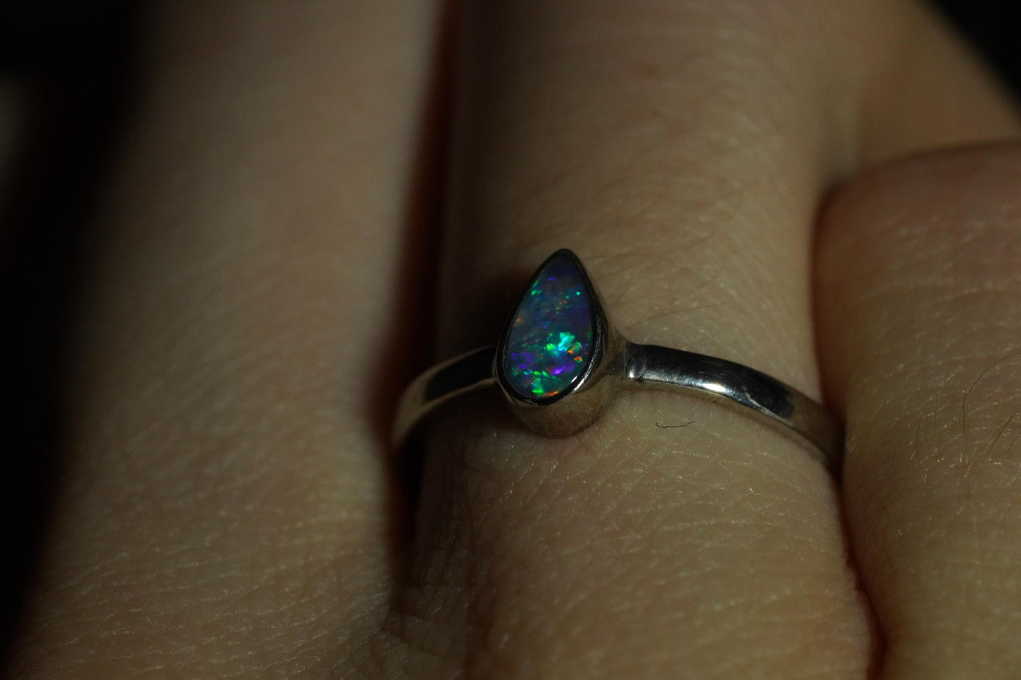 Australian Opal Ring | Sterling Silver | Size 6
