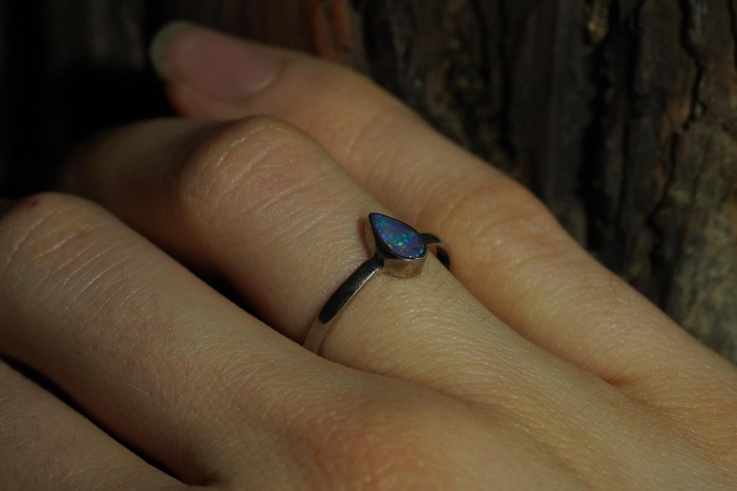 Australian Opal Ring | Sterling Silver | Size 6