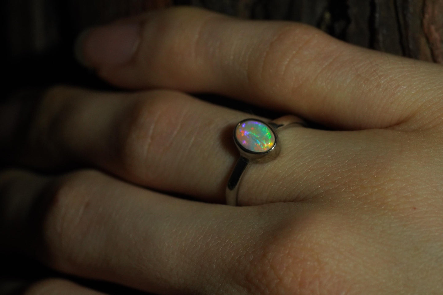 Australian Opal Ring | Sterling Silver | Size 6