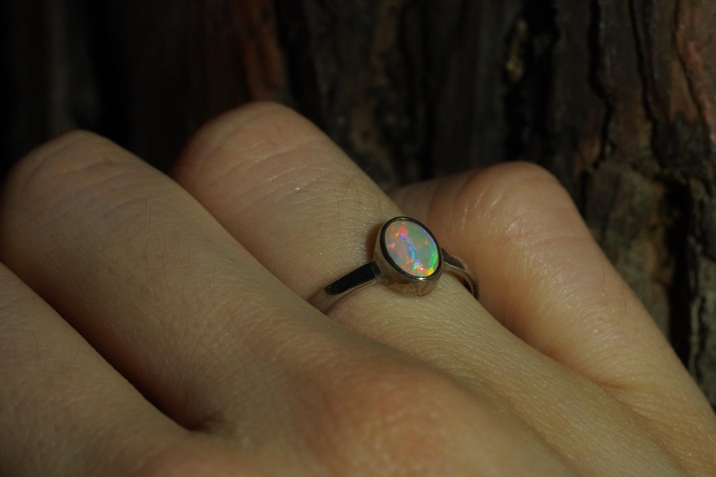 Australian Opal Ring | Sterling Silver | Size 6