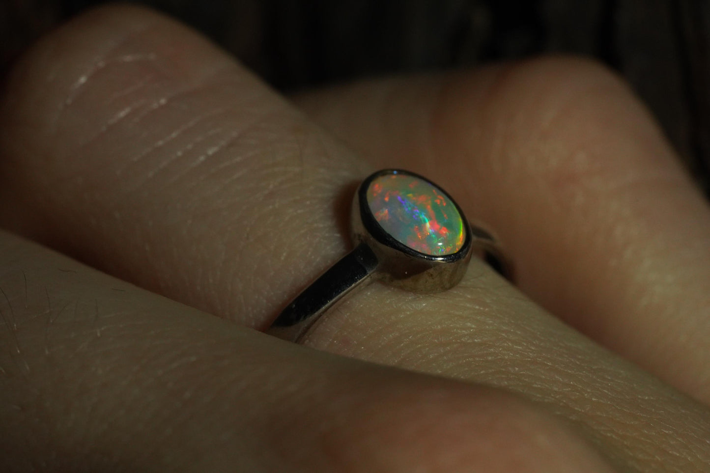 Australian Opal Ring | Sterling Silver | Size 6