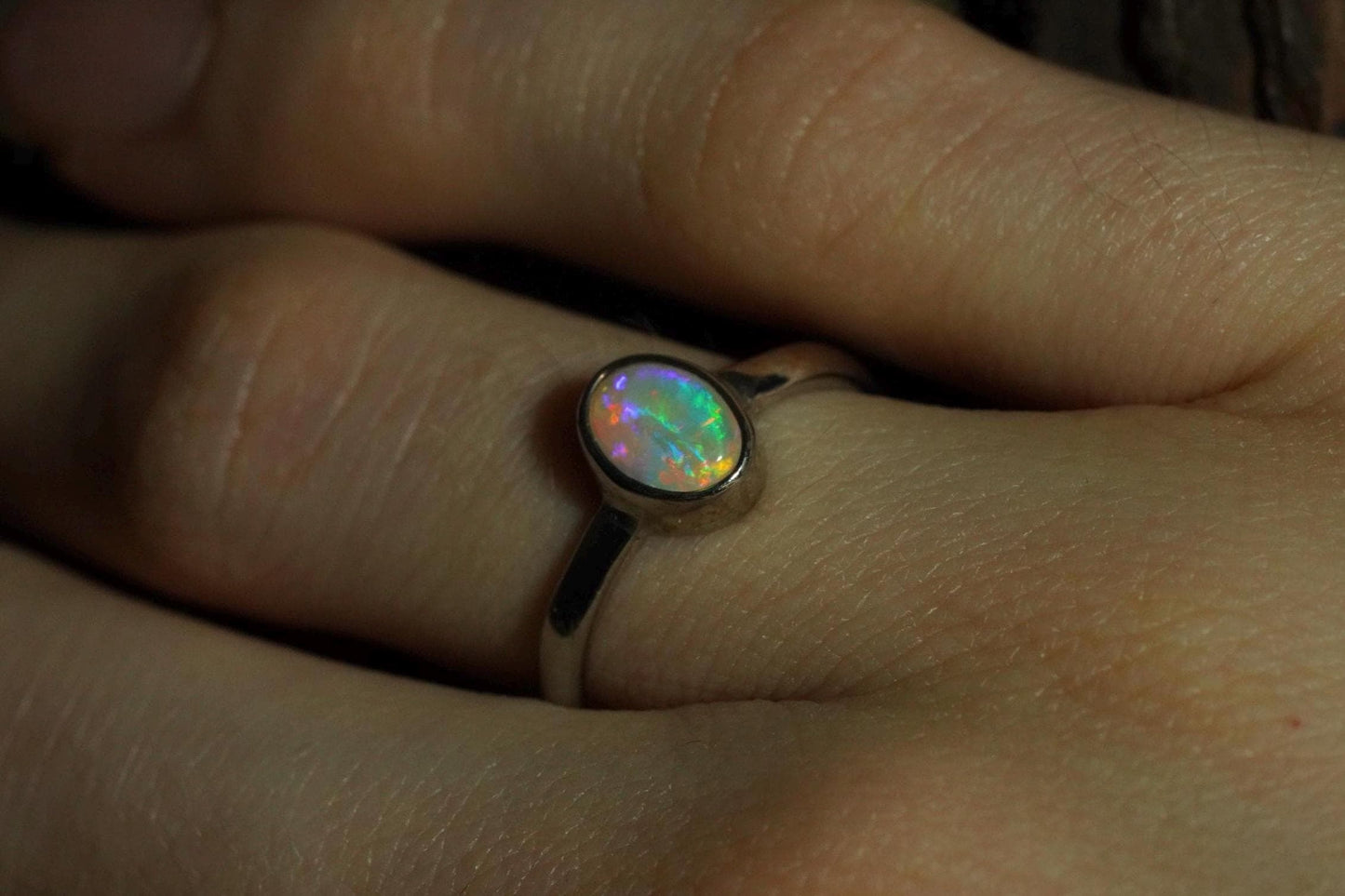 Australian Opal Ring | Sterling Silver | Size 6
