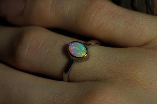 Australian Opal Ring | Sterling Silver | Size 6