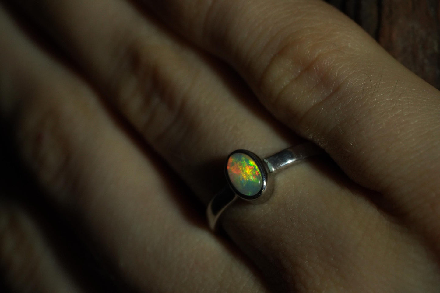 Australian Opal Ring | Sterling Silver | Size 6