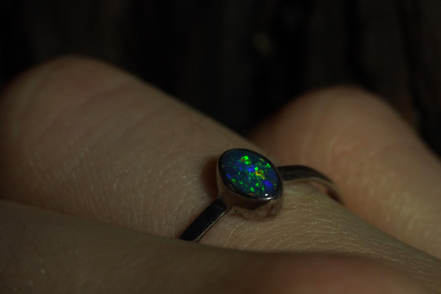 Australian Opal Ring | Sterling Silver | Size 6