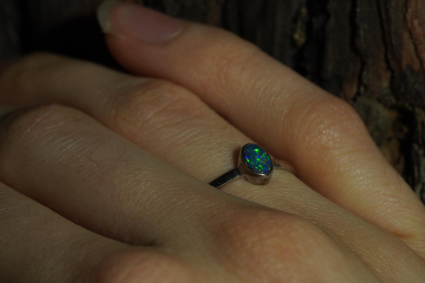 Australian Opal Ring | Sterling Silver | Size 6