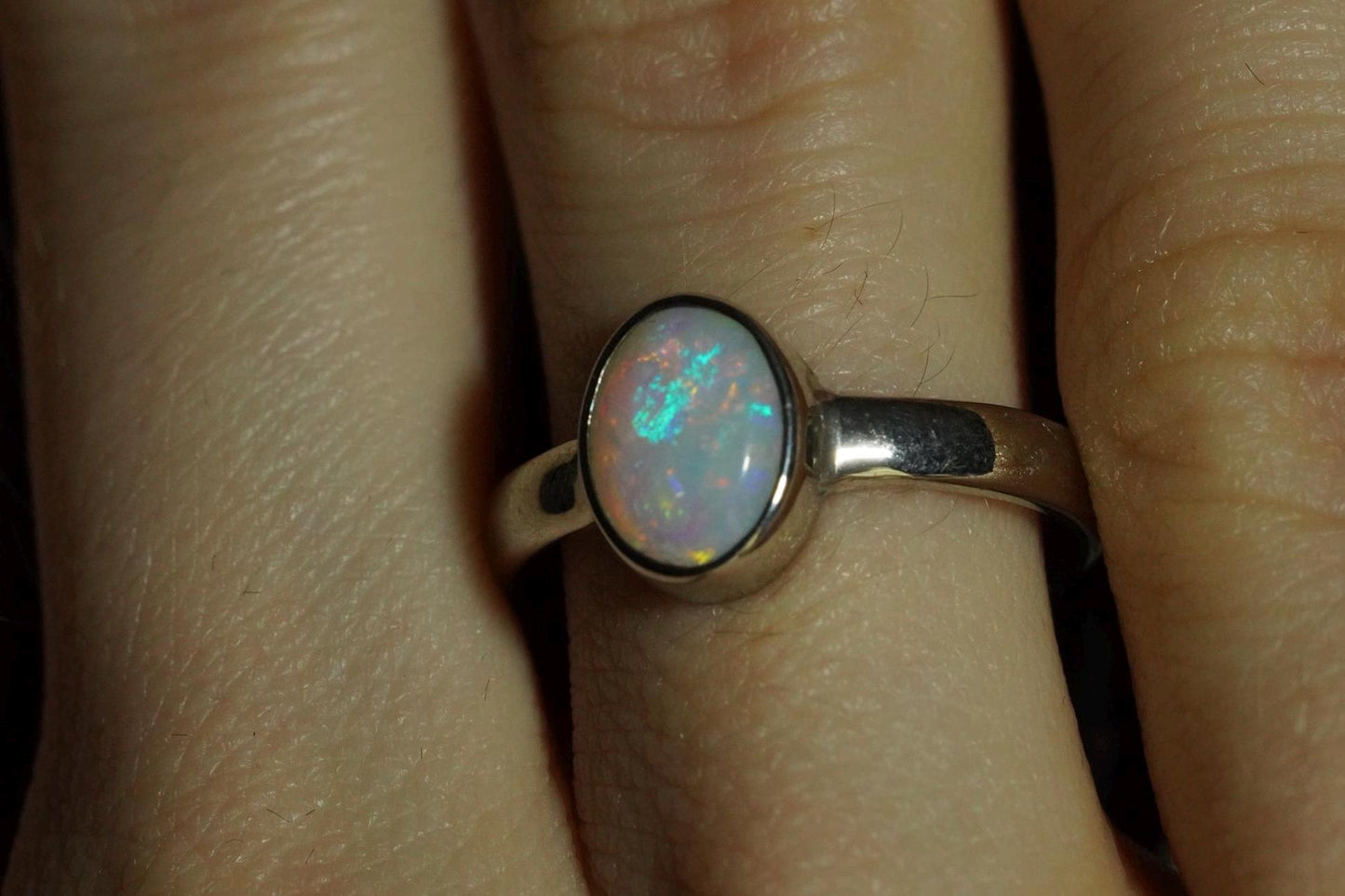 Australian Opal Ring | Sterling Silver | Size 6